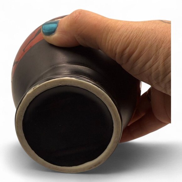 Black & Red Greek Style Amphora Vase With Olympic Athlete Motifs & Dual Handles - Picture 5 of 6